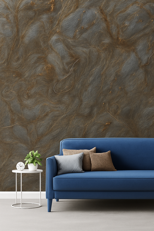 Blue & Brown Liquid Wallpaper | Silk Plaster | Silcotex | 1kg Bag | Wild China SC 49